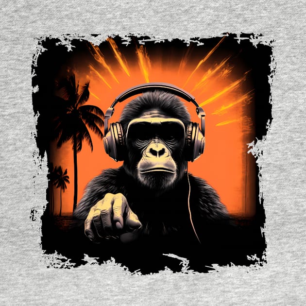 Cool summer monkey ape dj design by MLArtifex